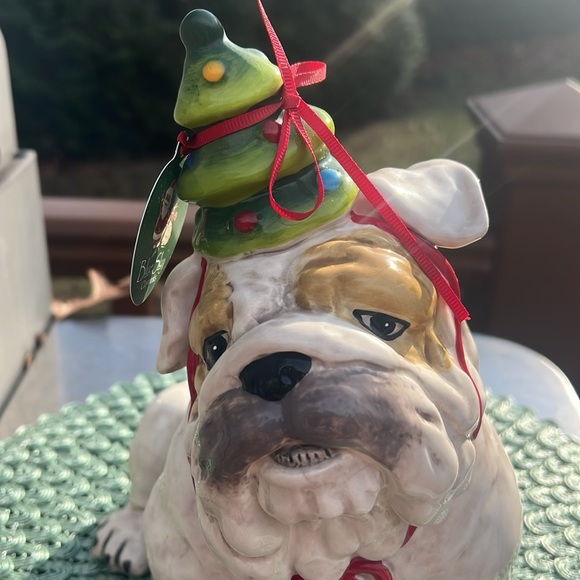NWT Blue Sky Clayworks Holiday Bull Dog Figurine Christmas - Picture 6 of 9